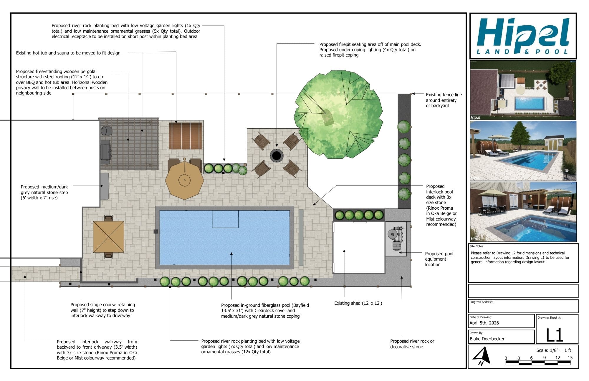 Pool & Landscape Design Created By Hipel Pools In Kitchener, ON