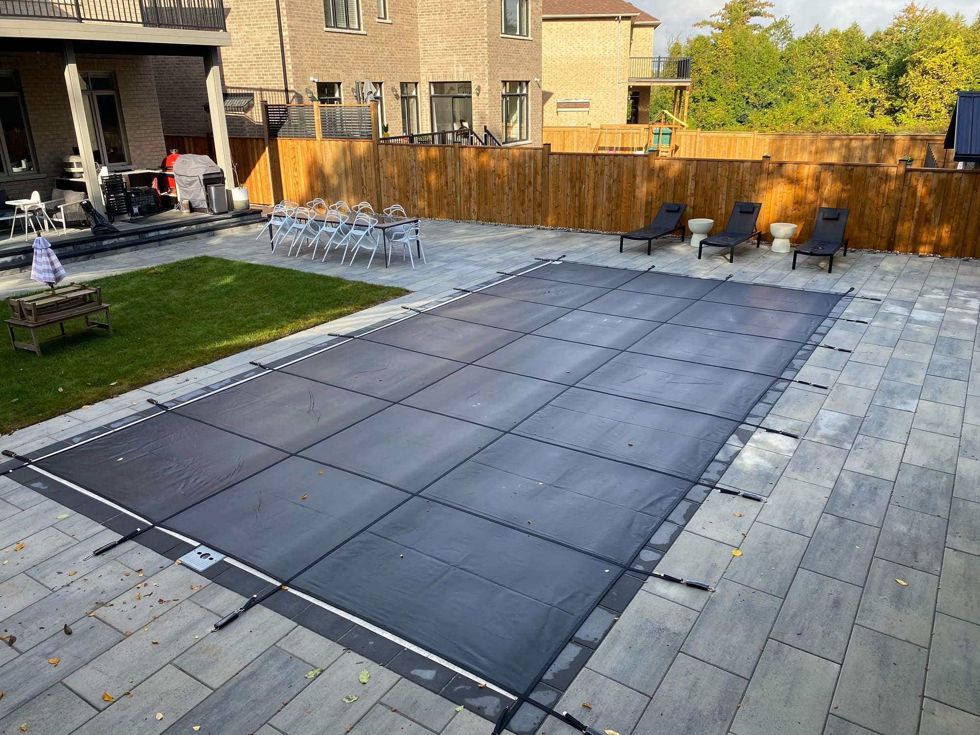 Winter Safety Cover Installed By Hipel Pools In Kitchener