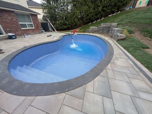 Pool Liner Installed In A New Vinyl Liner Pool Built By Hipel Pools In Kitchener-Waterloo